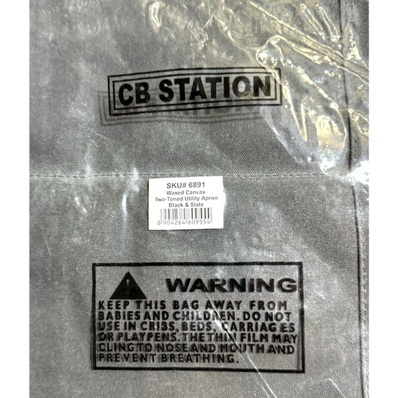 New CB Station Waxed Canvas Two Toned Utility Apron Black and Slate - Picture 3 of 4